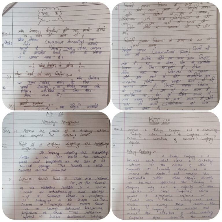 IGNOU Handwritten Assignments