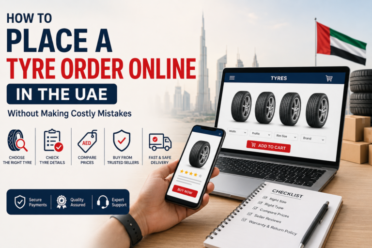 Toyo tyres for SUV parked on UAE desert road