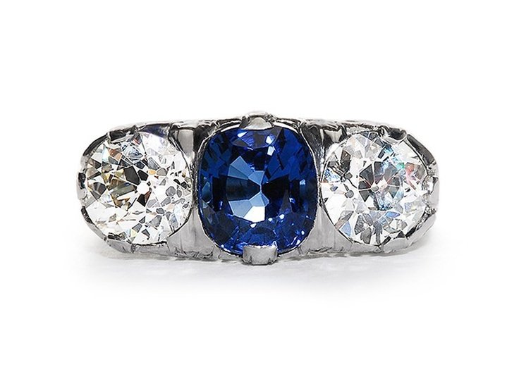 three stone sapphire ring